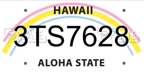 3TS7628 Hawaii License Plate