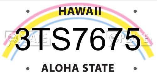 3TS7675 Hawaii License Plate