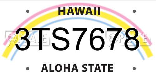 3TS7678 Hawaii License Plate