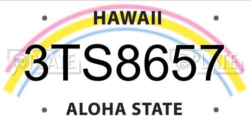 3TS8657 Hawaii License Plate