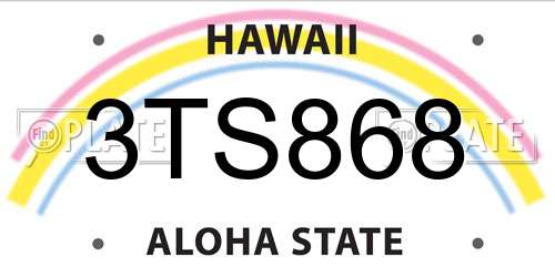 3TS868 Hawaii License Plate