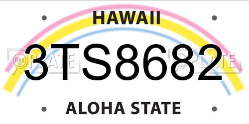 3TS8682 Hawaii License Plate