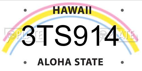 3TS914 Hawaii License Plate