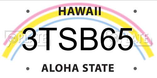 3TSB65 Hawaii License Plate