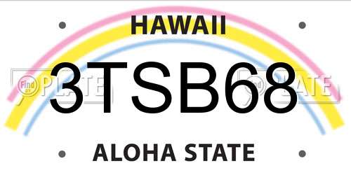 3TSB68 Hawaii License Plate