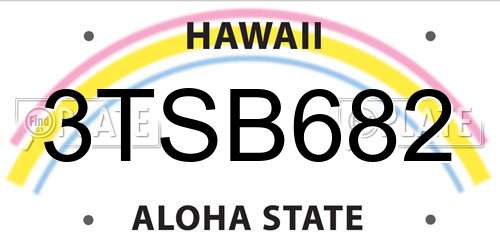 3TSB682 Hawaii License Plate