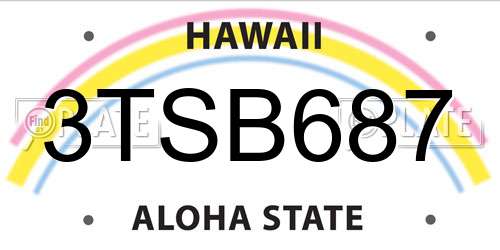 3TSB687 Hawaii License Plate