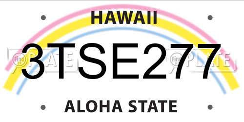 3TSE277 Hawaii License Plate