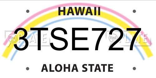 3TSE727 Hawaii License Plate