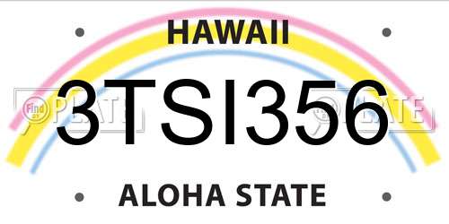 3TSI356 Hawaii License Plate