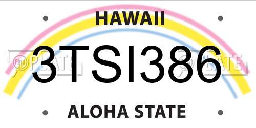 3TSI386 Hawaii License Plate