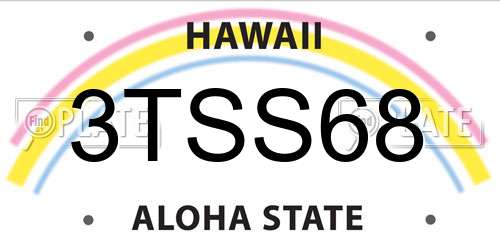 3TSS68 Hawaii License Plate