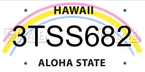 3TSS682 Hawaii License Plate