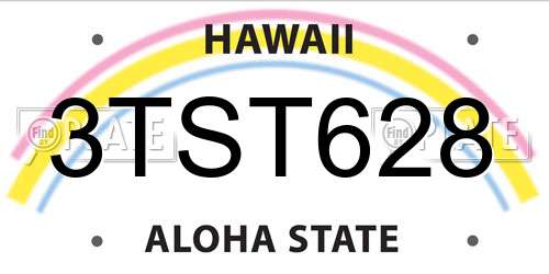 3TST628 Hawaii License Plate