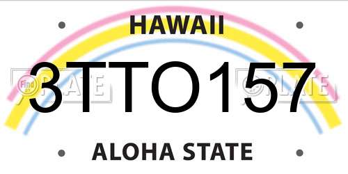 3TTO157 Hawaii License Plate