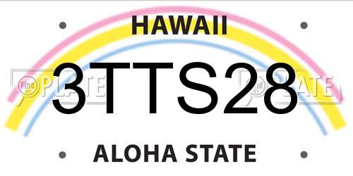 3TTS28 Hawaii License Plate