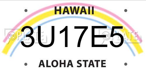 3U17E5 Hawaii License Plate