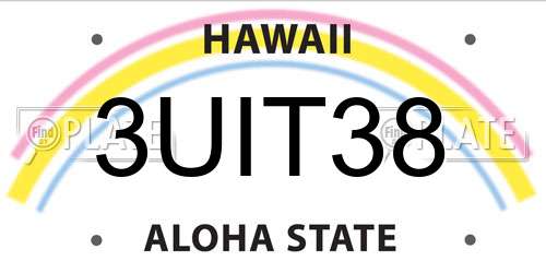 3UIT38 Hawaii License Plate