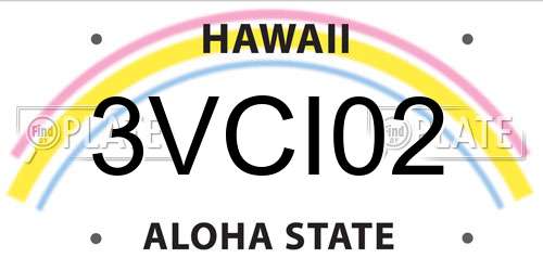 3VCI02 Hawaii License Plate