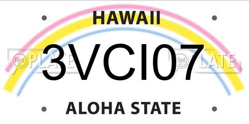 3VCI07 Hawaii License Plate
