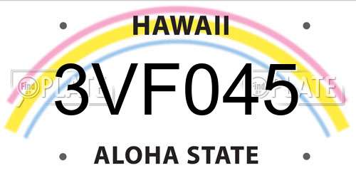 3VF045 Hawaii License Plate