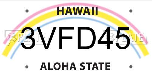 3VFD45 Hawaii License Plate