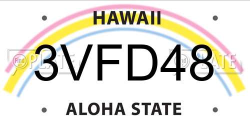 3VFD48 Hawaii License Plate