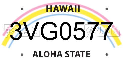 3VG0577 Hawaii License Plate