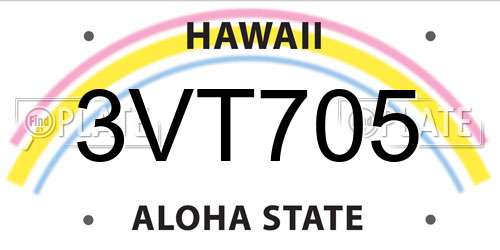 3VT705 Hawaii License Plate