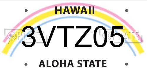 3VTZ05 Hawaii License Plate