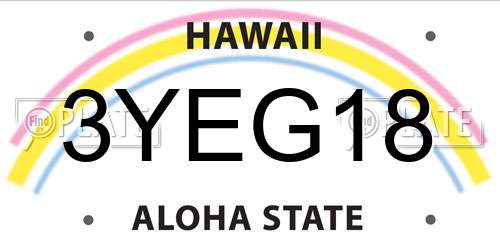 3YEG18 Hawaii License Plate