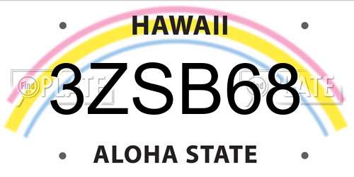 3ZSB68 Hawaii License Plate