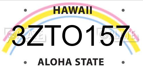 3ZTO157 Hawaii License Plate