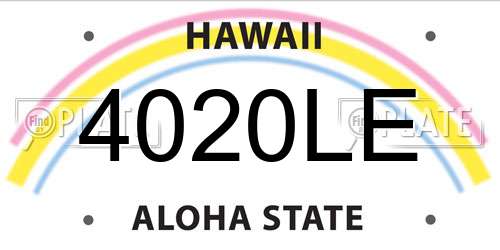 4020LE Hawaii License Plate