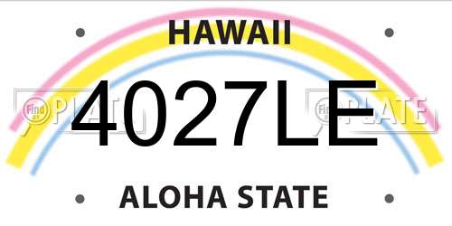 4027LE Hawaii License Plate