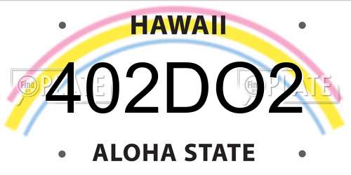 402DO2 Hawaii License Plate