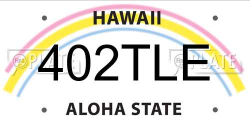 402TLE Hawaii License Plate