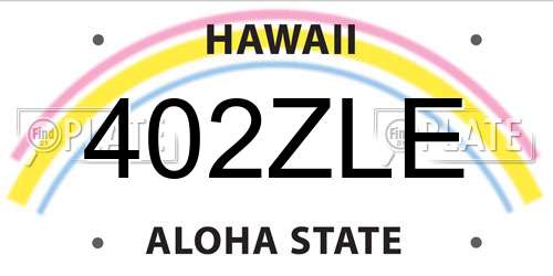 402ZLE Hawaii License Plate
