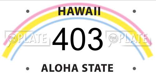 403 Hawaii License Plate