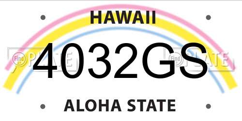 4032GS Hawaii License Plate