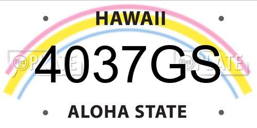 4037GS Hawaii License Plate