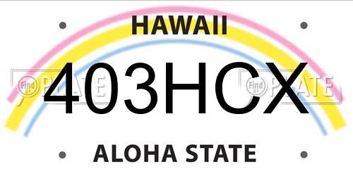 403HCX Hawaii License Plate