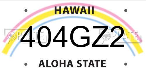 404GZ2 Hawaii License Plate