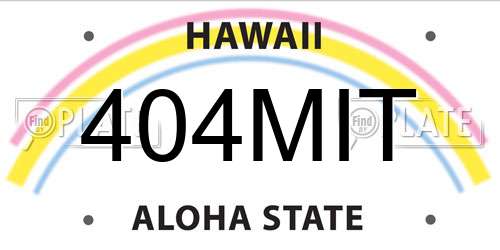 404MIT Hawaii License Plate