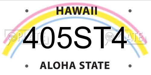 405ST4 Hawaii License Plate