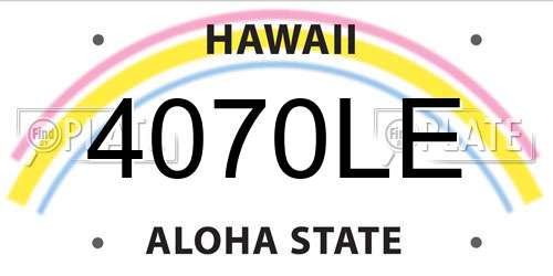 4070LE Hawaii License Plate