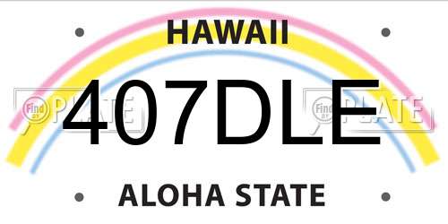 407DLE Hawaii License Plate