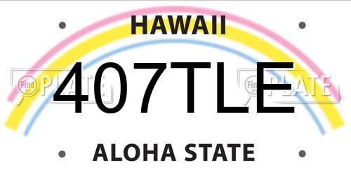 407TLE Hawaii License Plate