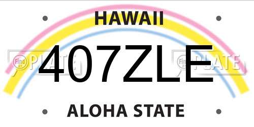 407ZLE Hawaii License Plate