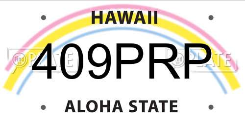 409PRP Hawaii License Plate